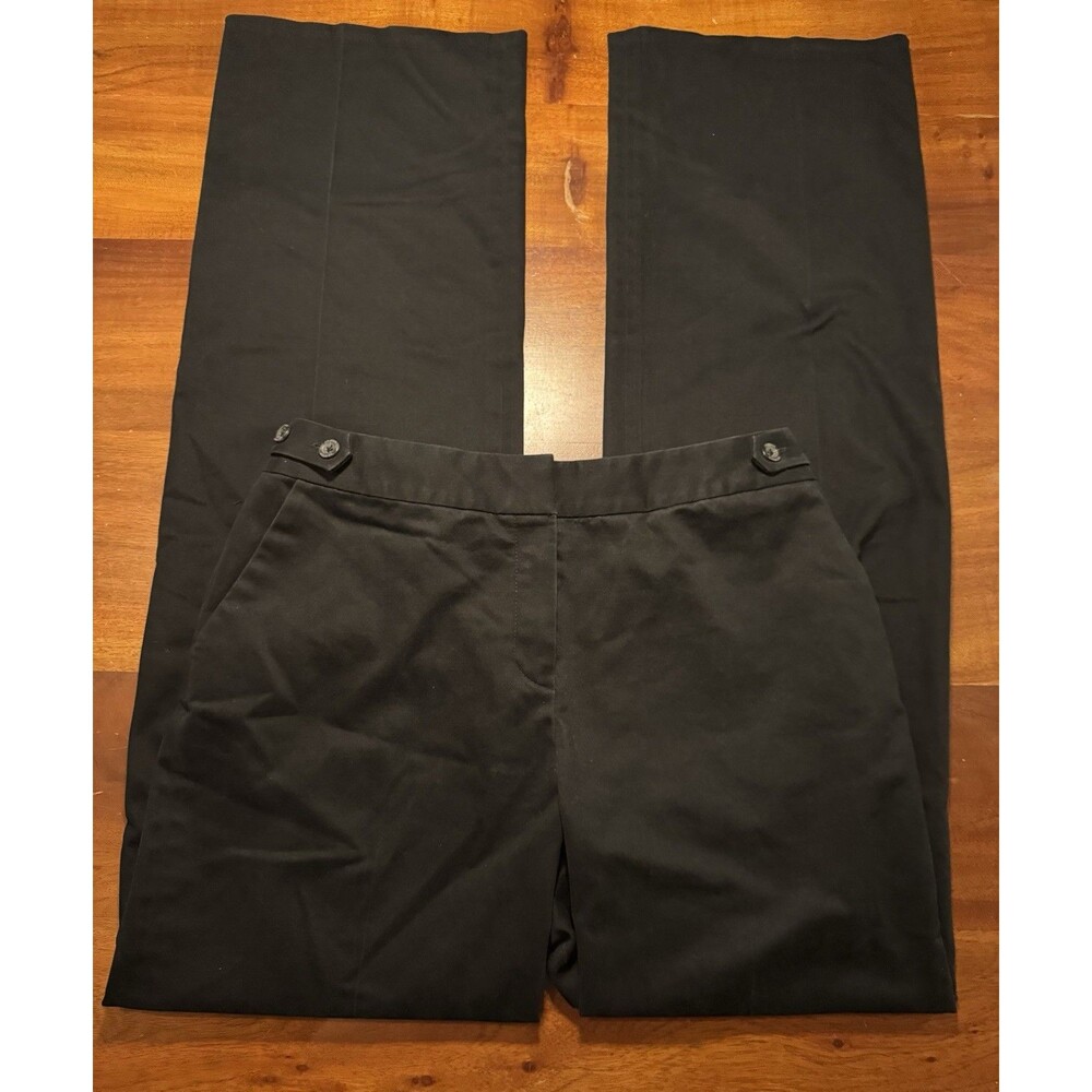 St. John Sport Black Velvety Wide Leg Trousers Pants Women's Size 8 Stretch